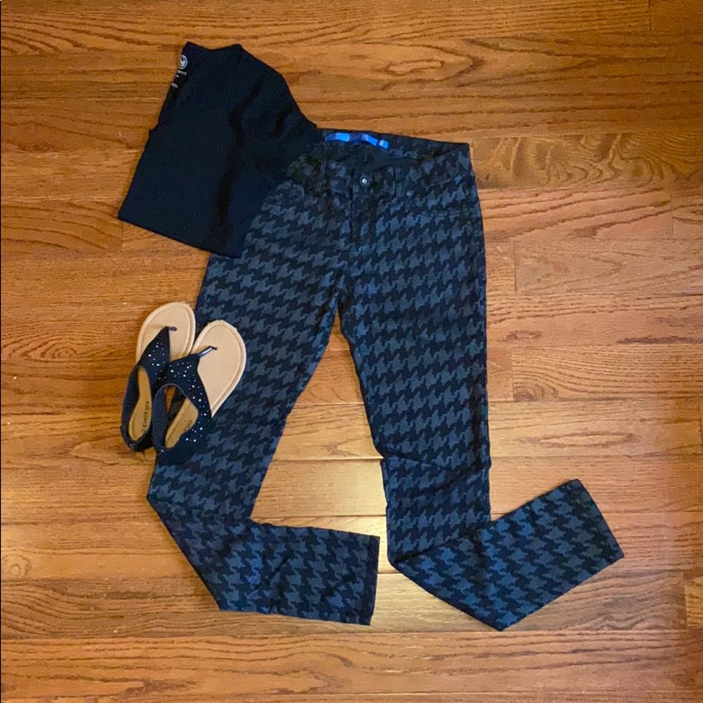 Black Herringbone Jeggings